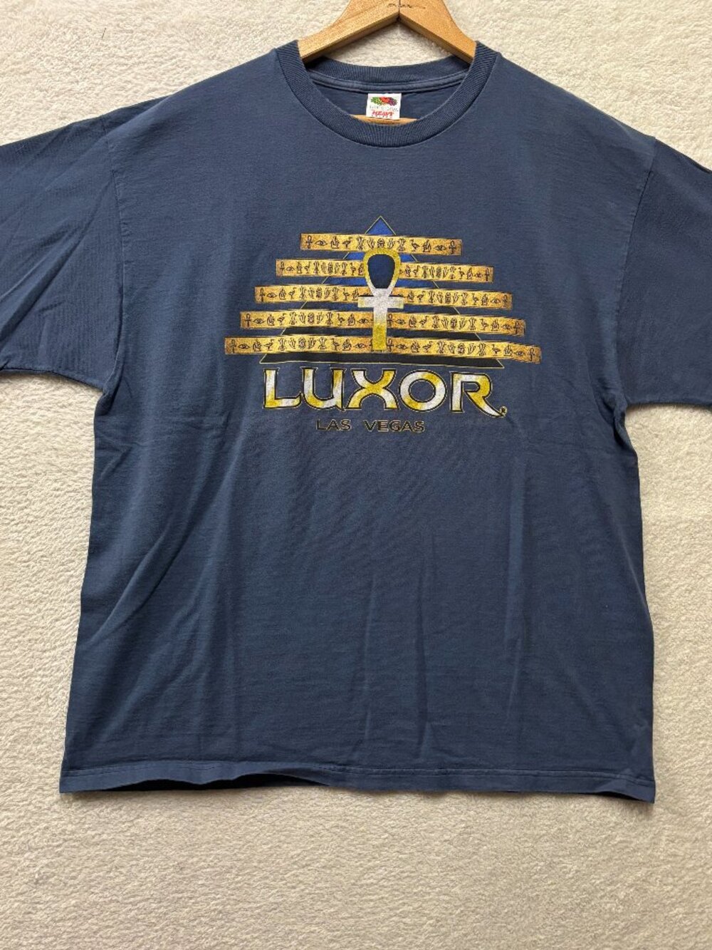 VTG Las Vegas Luxor Shirt Mens XL Pyramid Graphic  Blue Casino Memorabilia